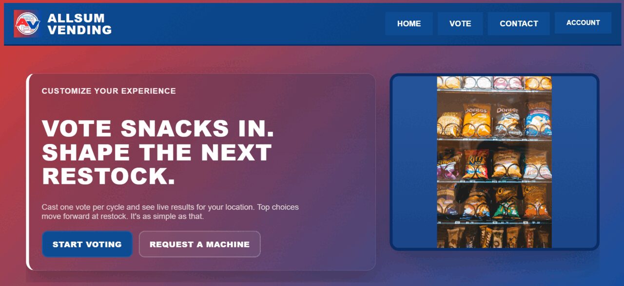 Allsum Vending website screenshot